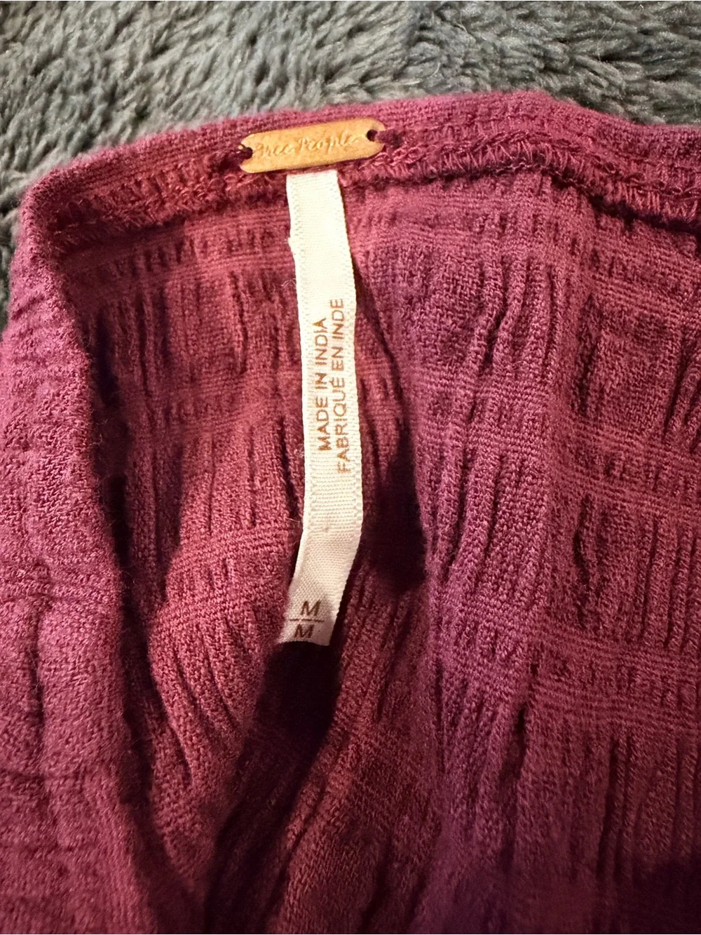 Free People Backless Burgundy Pink Textured Mini Dress - Picture 4 of 4